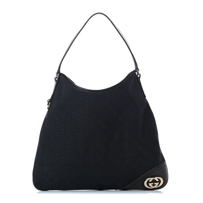 Gucci Monogram Medium New Britt Hobo Black 1 of 15