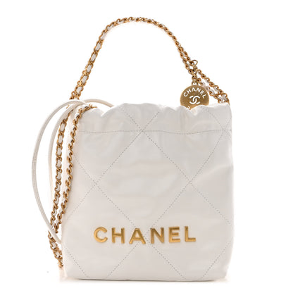 Chanel Shiny Calfskin Quilted Mini Chanel 22 White 1 of 10