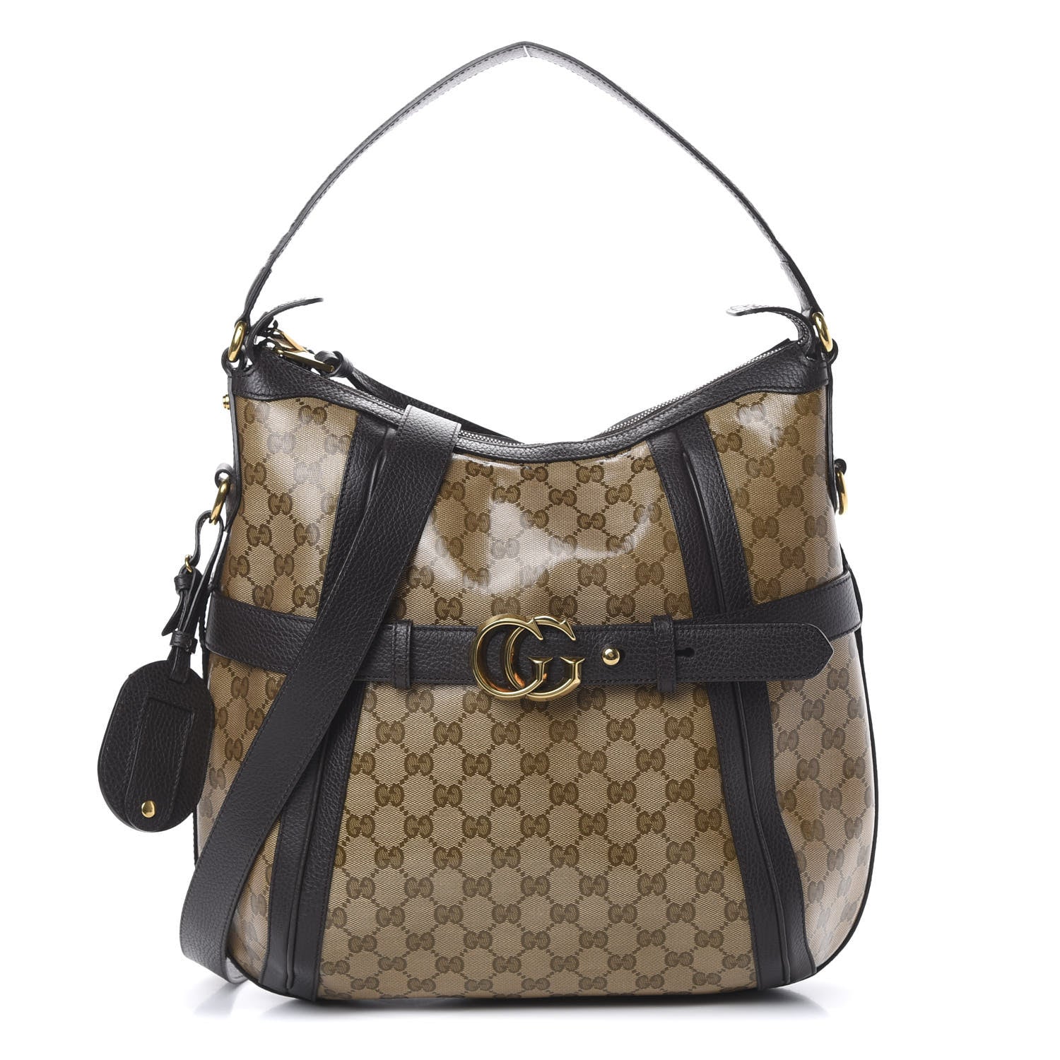 Gucci Crystal Monogram Medium GG Running Hobo Dark Brown 1 of 9