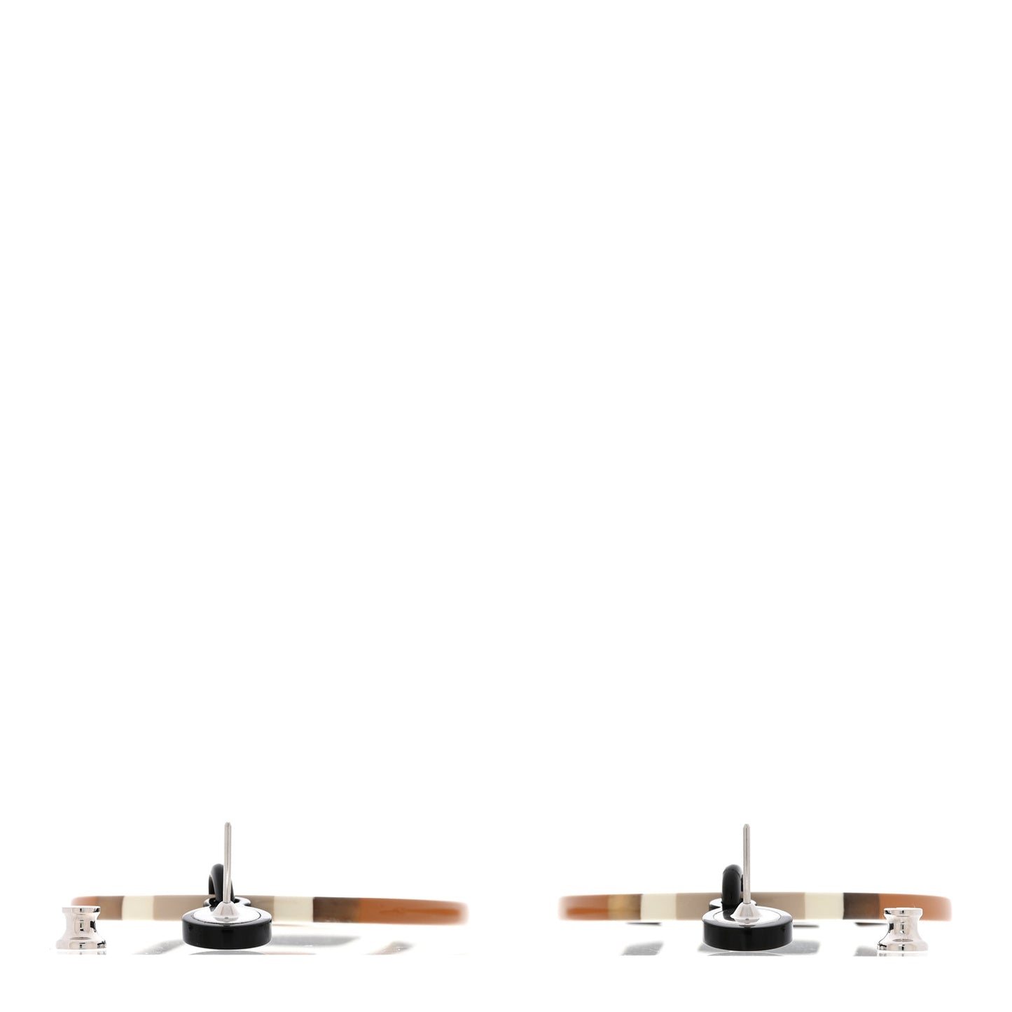Lacquered Horn H Equipe Earrings Sable