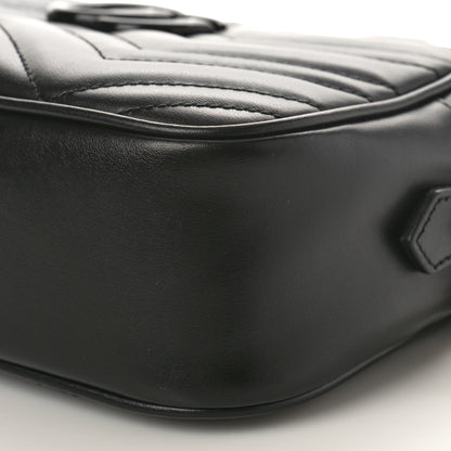 Gucci Calfskin Matelasse Monochrome Small GG Marmont Chain Shoulder Bag Black 9 of 9
