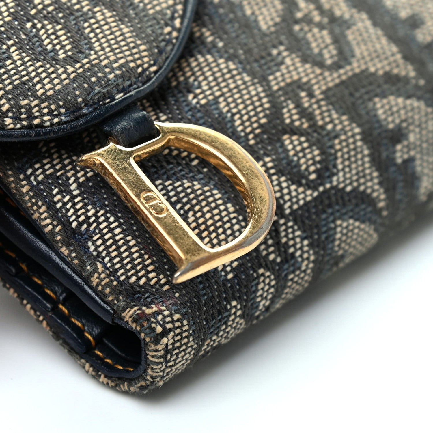Christian Dior Monogram Compact Saddle Wallet Blue 10 of 10