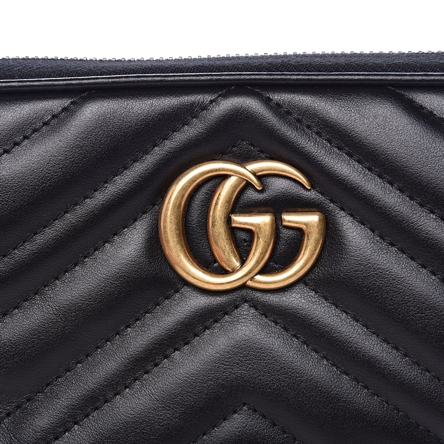 Gucci Calfskin Matelasse Mini GG Marmont Chain Crossbody Bag Black 9 of 10