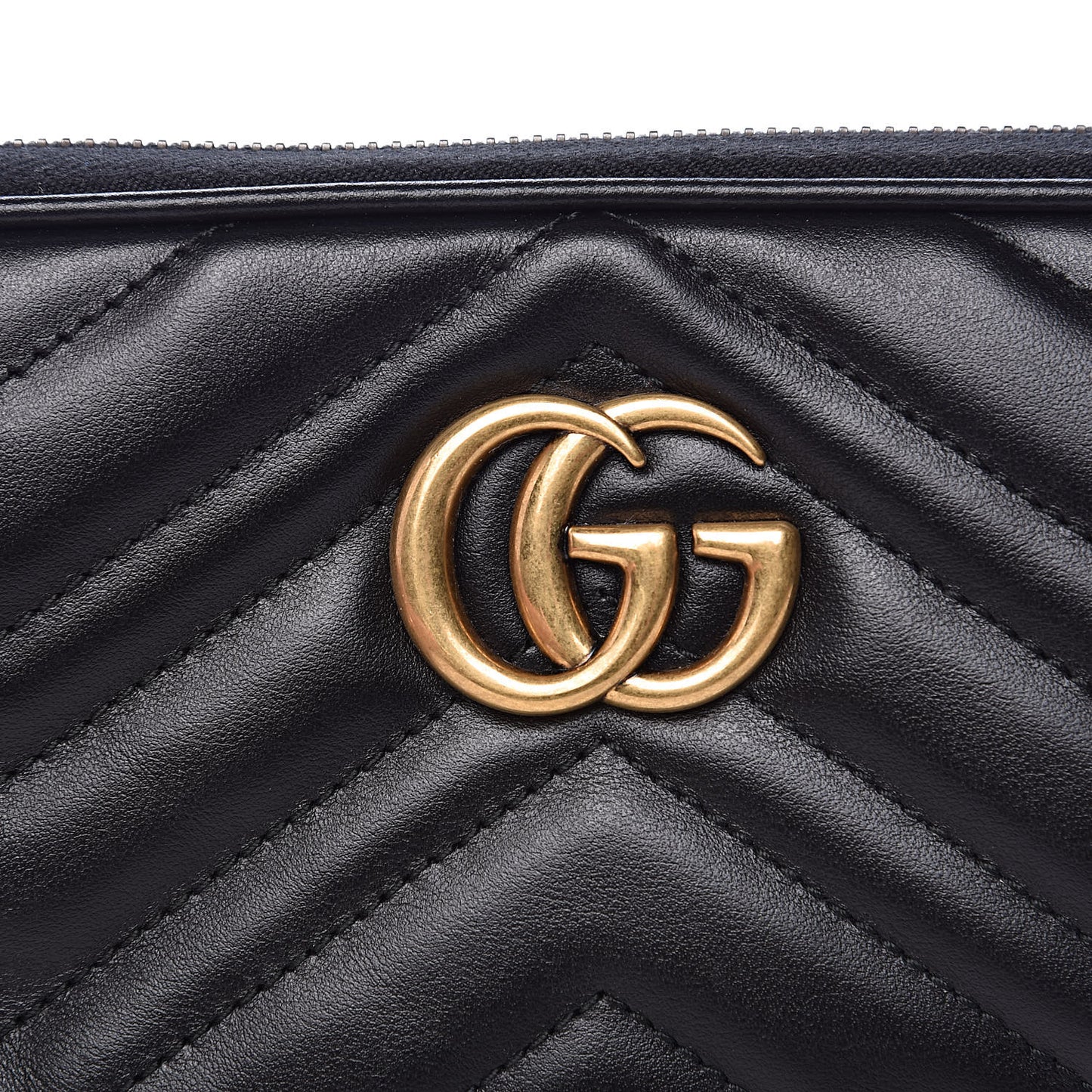 Calfskin Matelasse Mini GG Marmont Chain Crossbody Bag Black