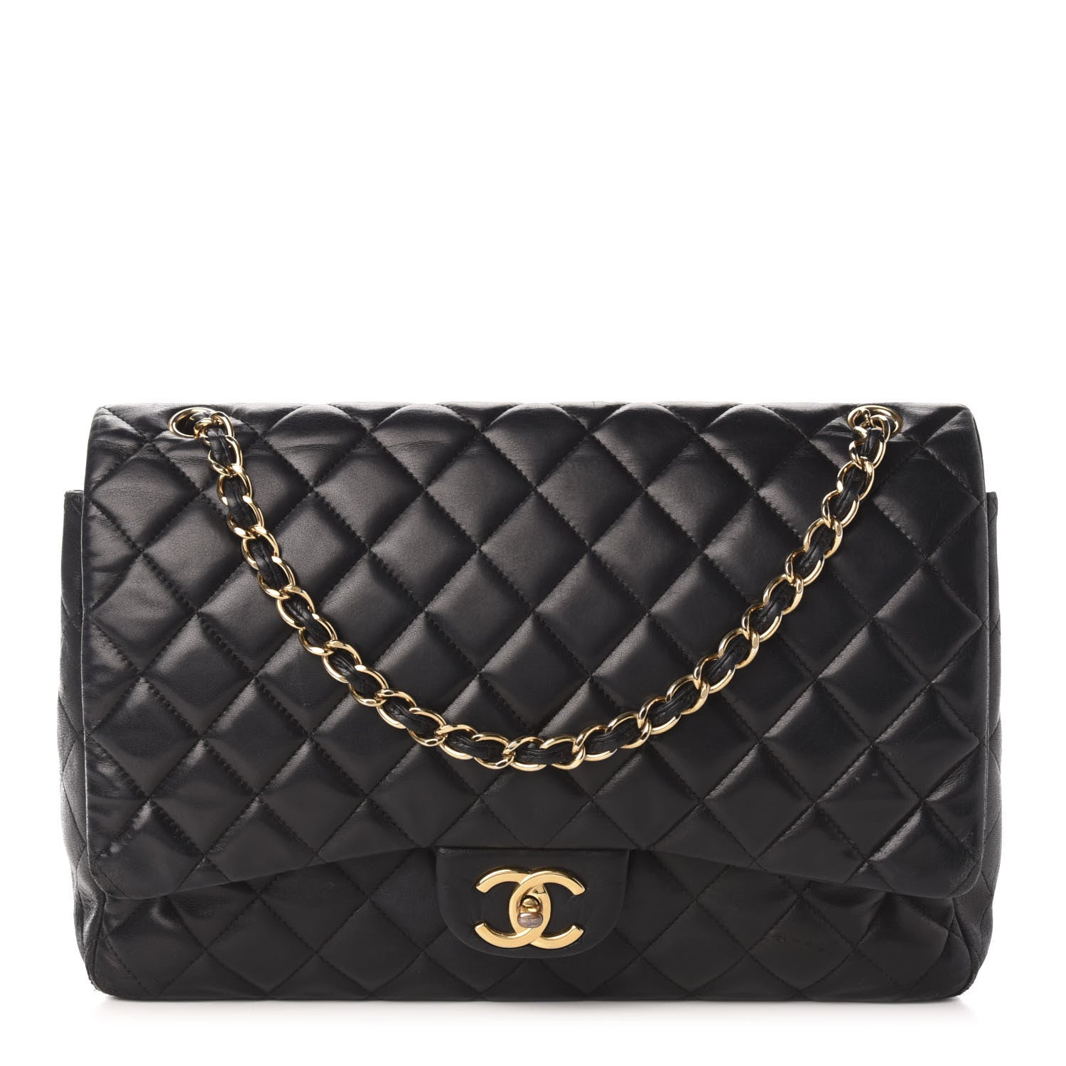 Chanel Lambskin Quilted Maxi Double Flap Black 1 of 18