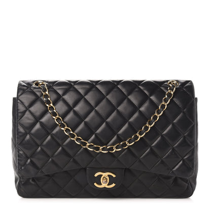 Chanel Lambskin Quilted Maxi Double Flap Black 1 of 18