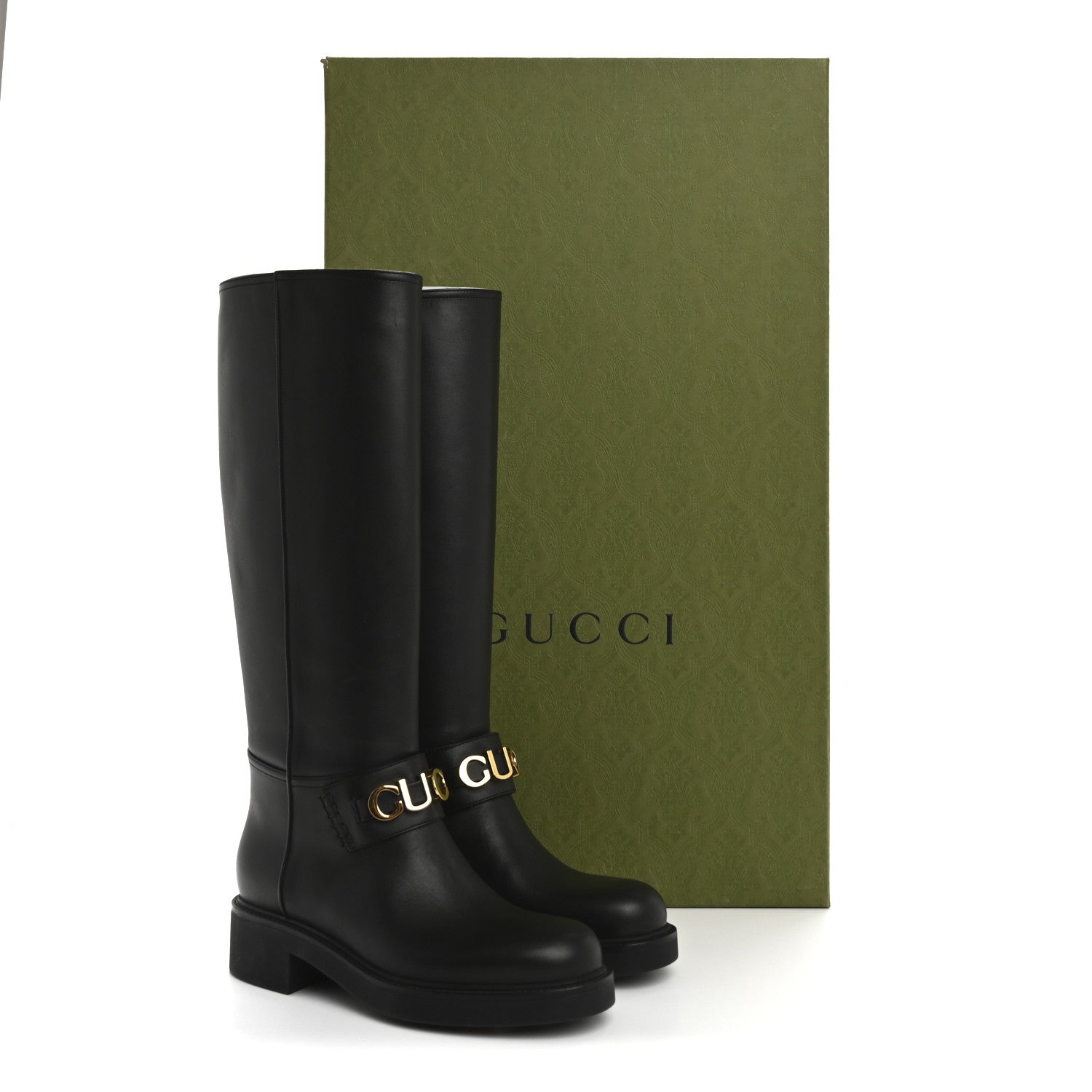 Gucci Calfskin Over The Knee Boots 37 Black 11 of 11