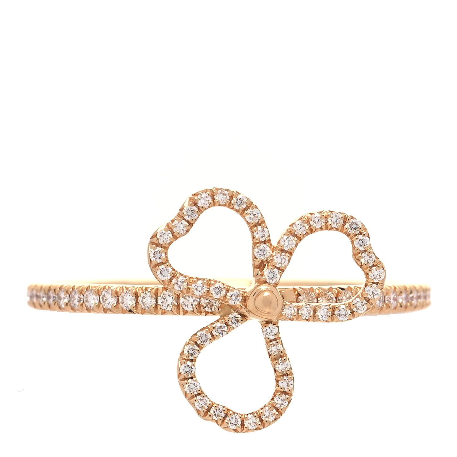 Tiffany 18K Rose Gold Diamond Mini Open Paper Flowers Ring 54 7 1 of 6