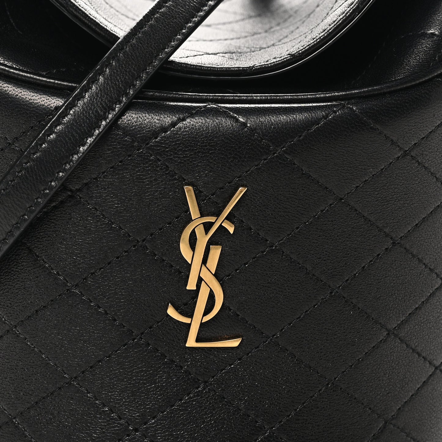 Lambskin Gabby Mini Bucket Bag Black