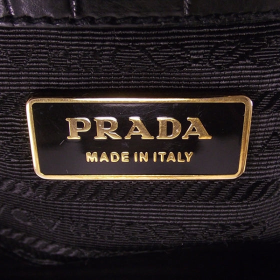 Prada Gold Plated Crocodile Bowler 10 of 12
