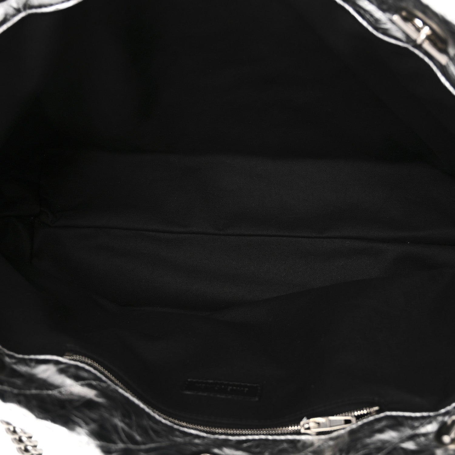 Balenciaga Metallic Crushed Calfskin Quilted Medium Crush Carry All Tote Bag Silver 5 of 9