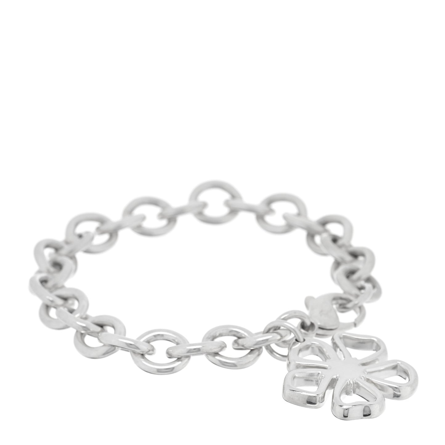 Sterling Silver Flower Charm Bracelet