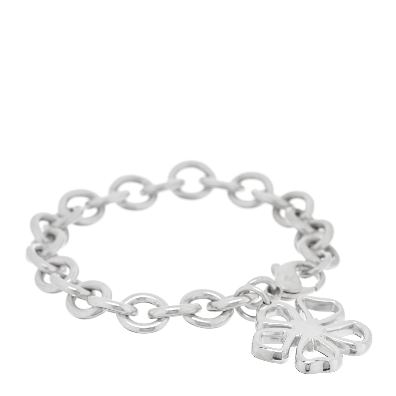 Tiffany Sterling Silver Flower Charm Bracelet 1 of 4