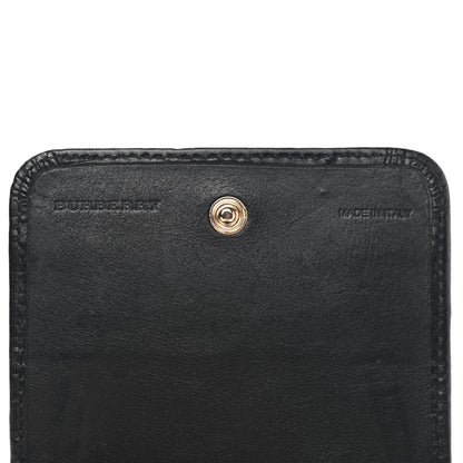 Burberry Bridle Calfskin House Check Medium Leighton Wallet Black 6 of 9