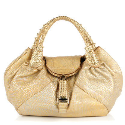 Fendi Nappa Nuvolata Bimetal Spy Oro Argento 1 of 17