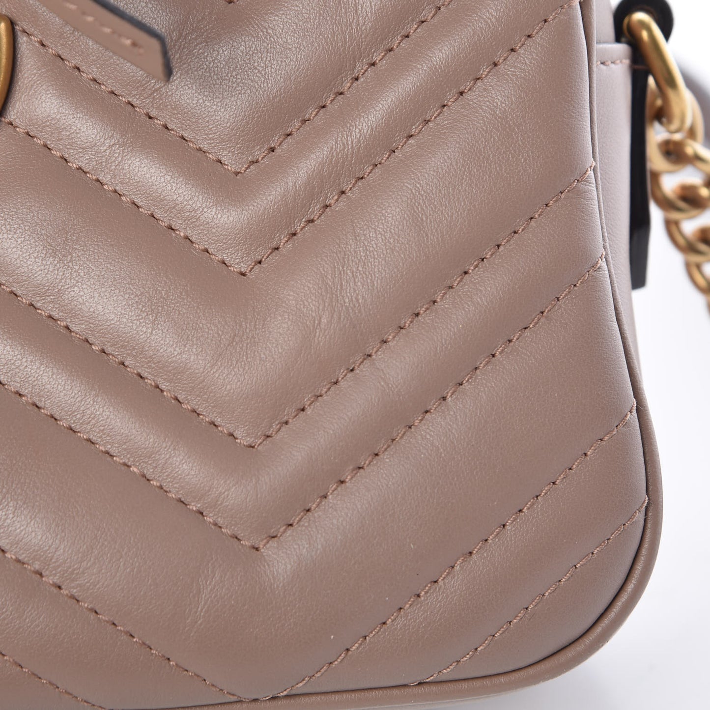 Calfskin Matelasse Small GG Marmont Chain Shoulder Bag Taupe