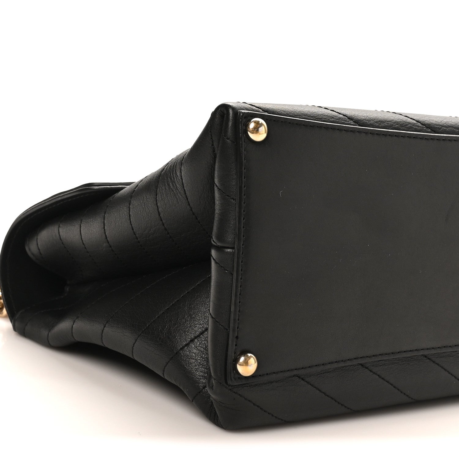 Chanel Calfskin Chevron Stitched Large Envelope Flap Black 9 of 10