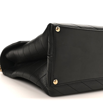 Chanel Calfskin Chevron Stitched Large Envelope Flap Black 9 of 10