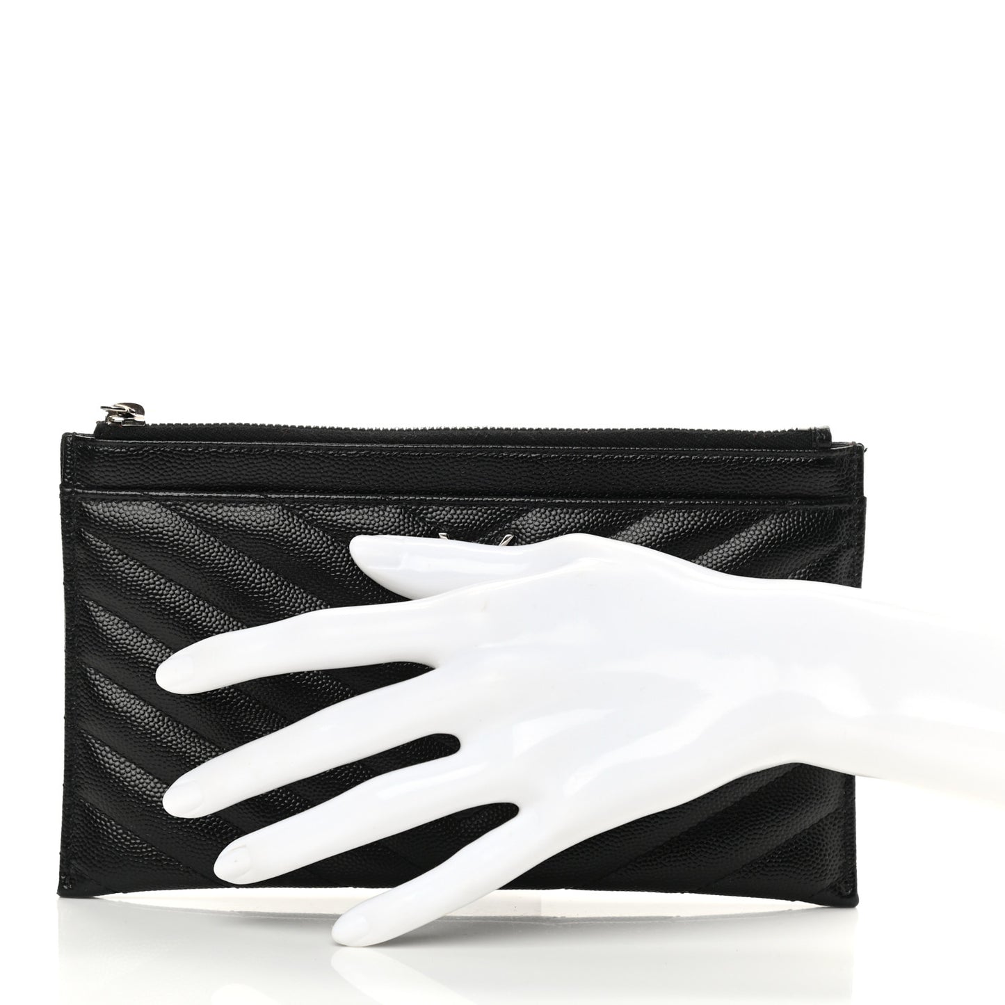 Grain De Poudre Chevron Monogram Bill Pouch Black