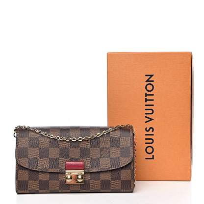 Louis Vuitton Damier Ebene Croisette Chain Wallet Scarlet 11 of 11