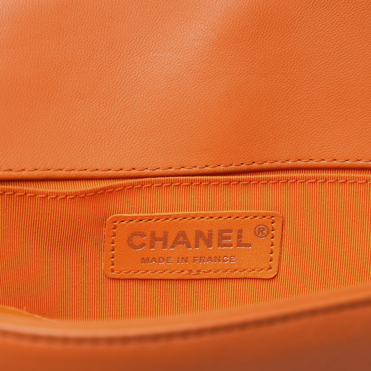 Chanel Lambskin Quilted Medium Boy Flap Orange 10 of 12