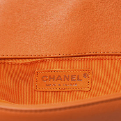 Chanel Lambskin Quilted Medium Boy Flap Orange 10 of 12