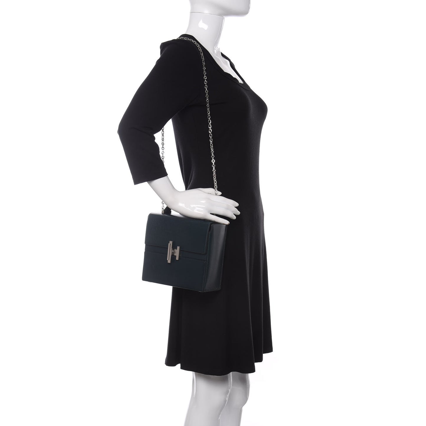 Chevre Mysore Cinhetic Boxy Top Handle Bag Vert Cypress