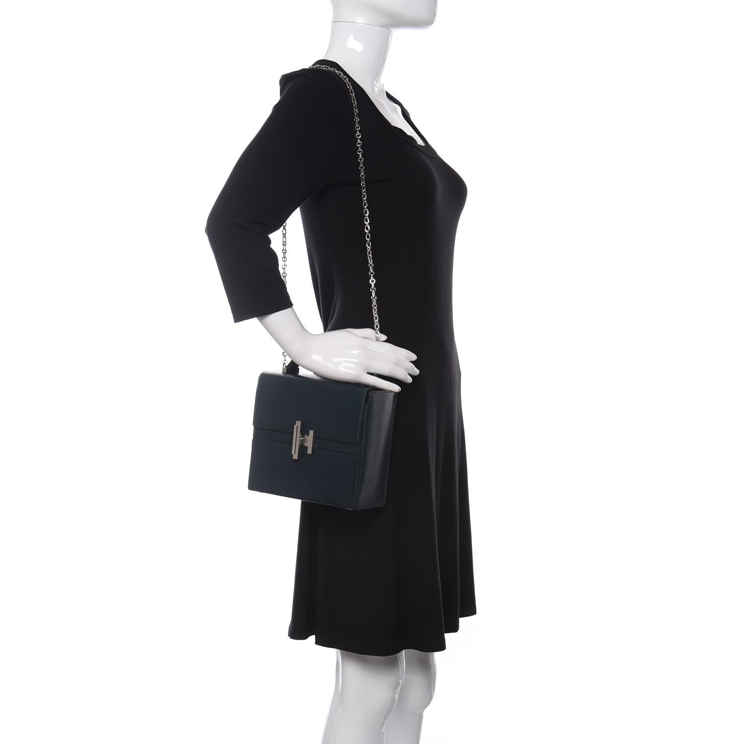 Hermes Chevre Mysore Cinhetic Boxy Top Handle Bag Vert Cypress 2 of 11