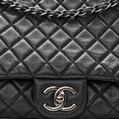 Chanel Calfskin Quilted XXL Travel Flap Bag Black 8 of 10