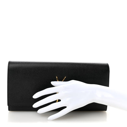 Saint Laurent Grain De Poudre Monogram Cassandre Clutch Black 2 of 6