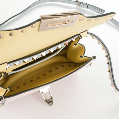Valentino Garavani Vitello Watercolor Mini Rockstud Flap Saddle Crossbody Bag Rose Green Yellow Sky 5 of 7