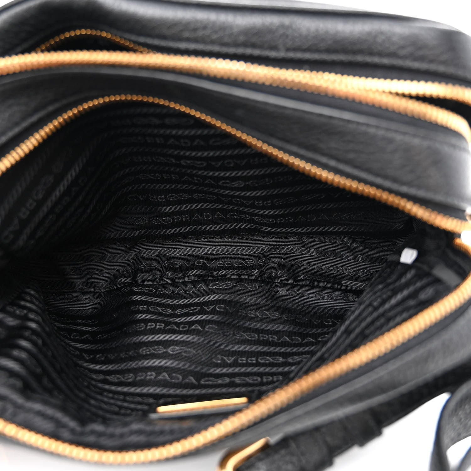 Prada Vitello Daino Medium Double Zip Shoulder Bag Black 6 of 11