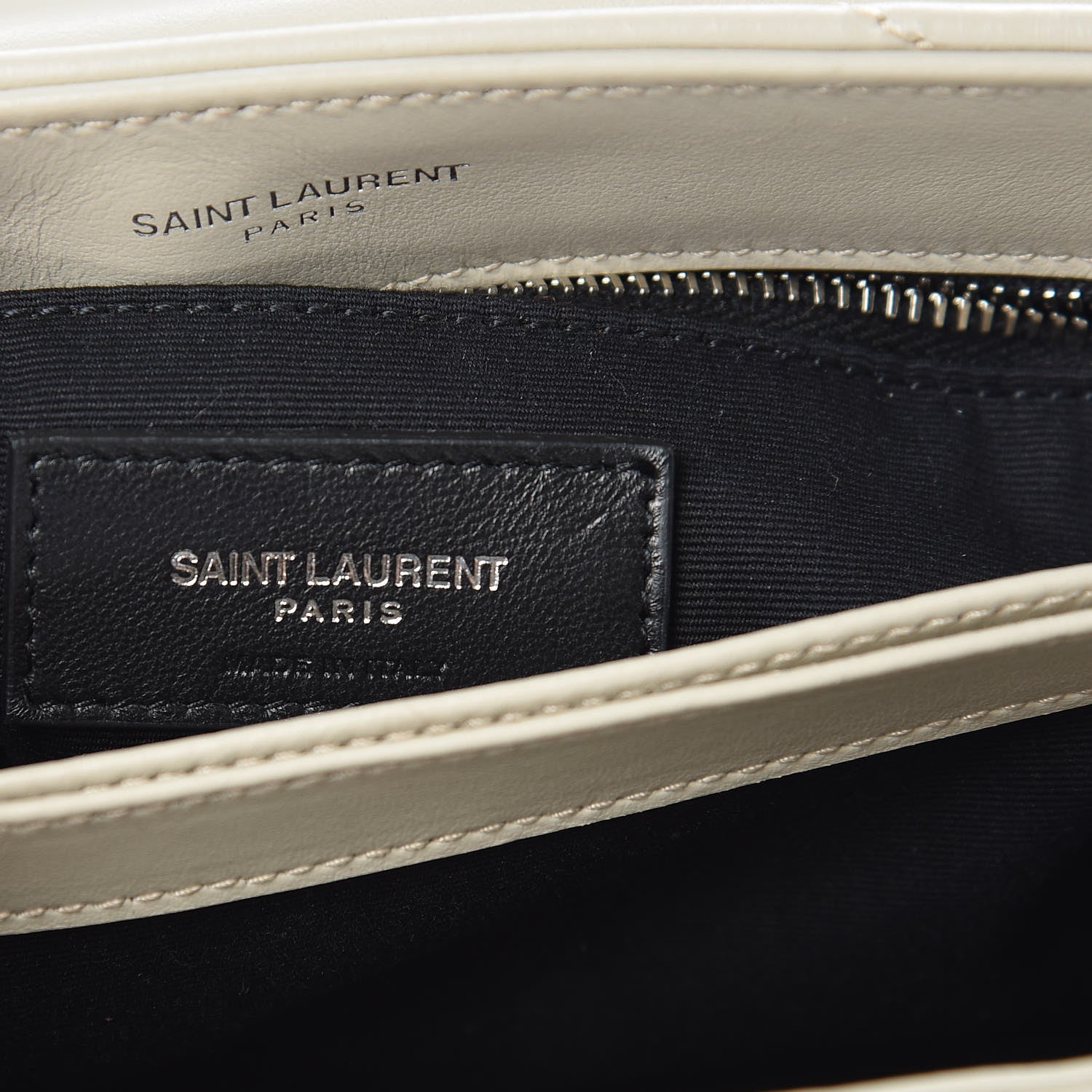 Saint Laurent Calfskin Y Quilted Monogram Toy Loulou Crossbody Bag Ivory 7 of 9
