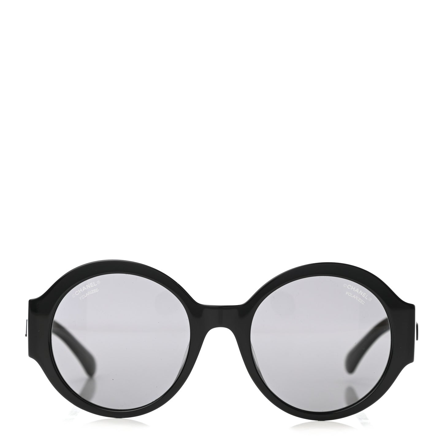 Acetate Polarized Round Sunglasses 5410 Black