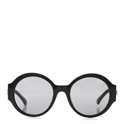Chanel Acetate Polarized Round Sunglasses 5410 Black 3 of 6
