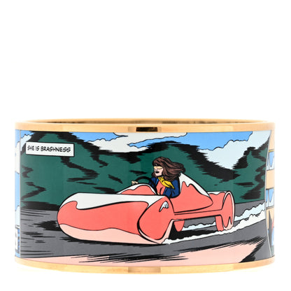 Hermes Enamel Printed Extra Wide Dessus Dessous Wow Bracelet 2 of 5