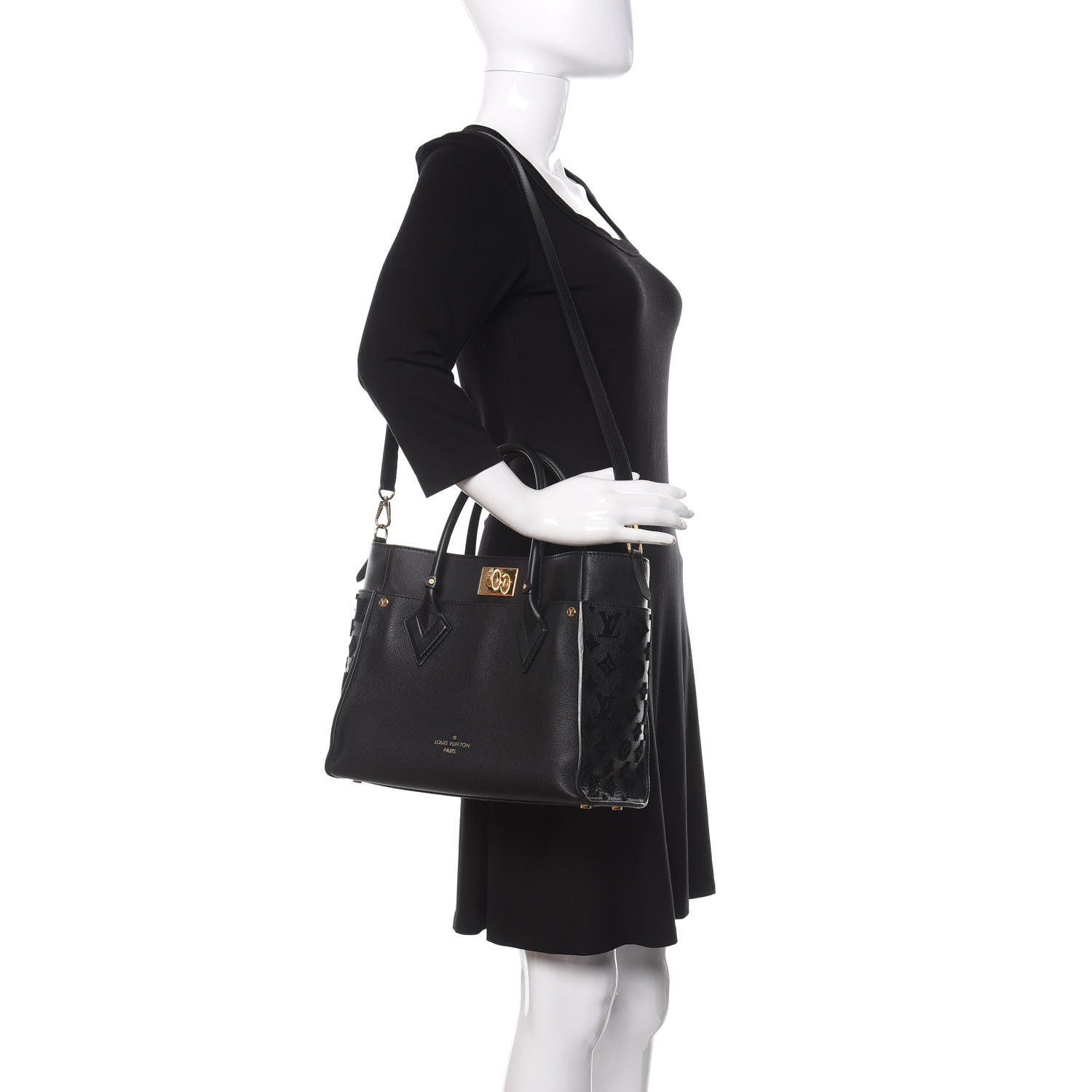 Louis Vuitton Calfskin Monogram Tufting On My Side Black 2 of 9