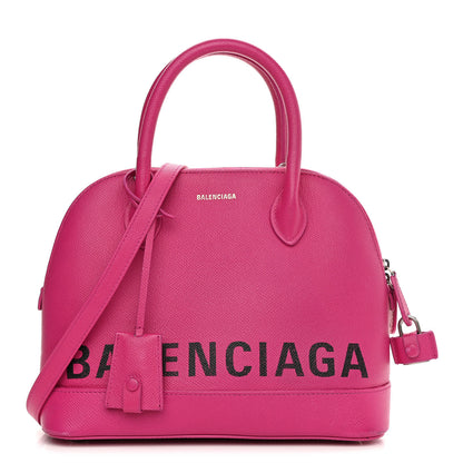 Balenciaga Signature Grained Calfskin Logo S Ville Top Handle Bag Fuchsia 1 of 14