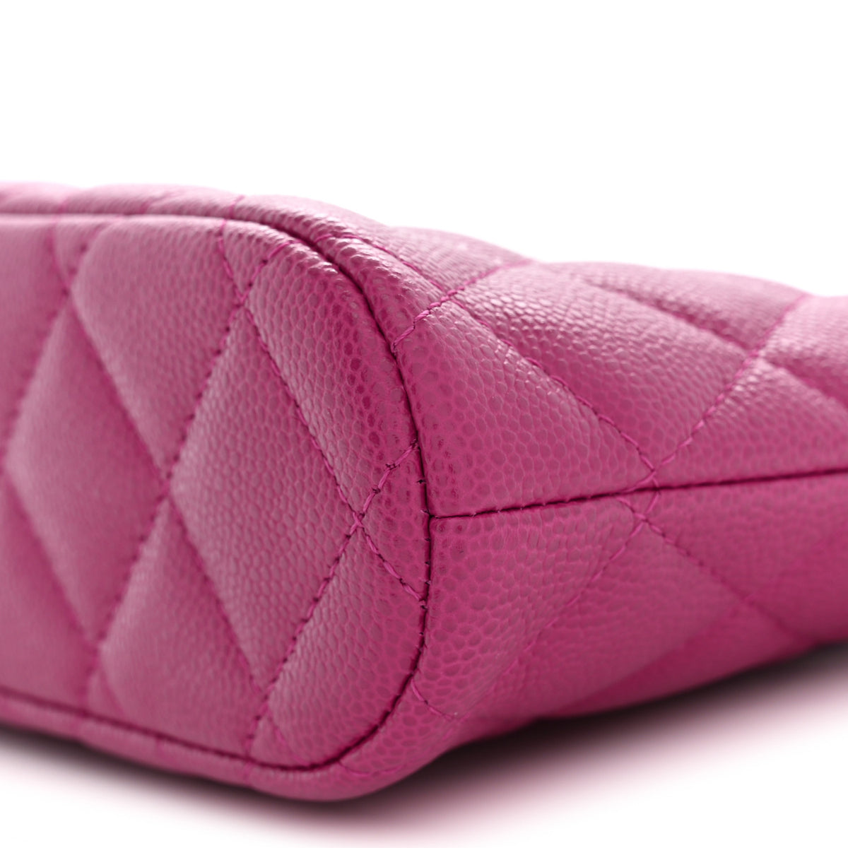 Caviar Quilted Classic Clutch With Chain Fuchsia