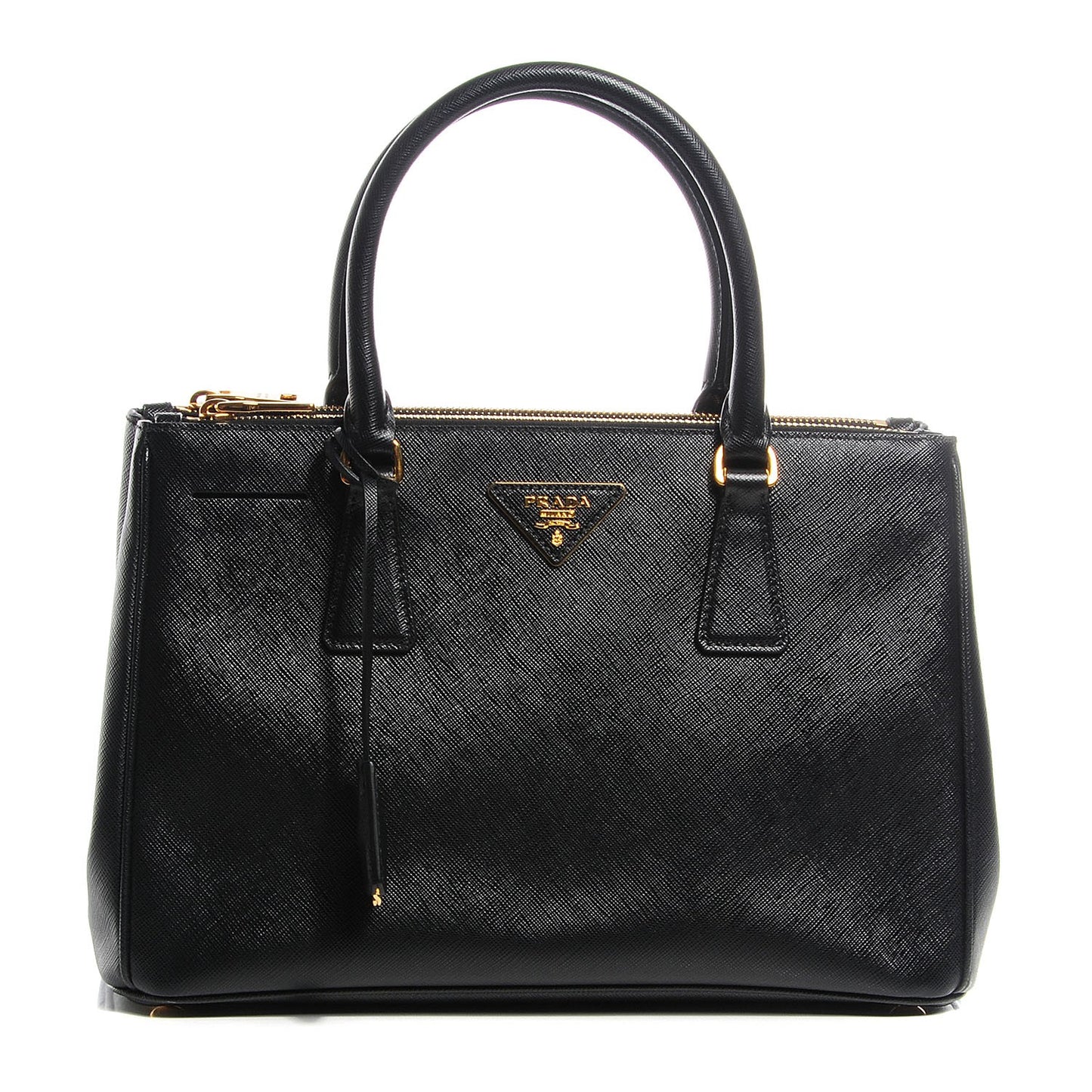 Saffiano Lux Small Double Zip Tote Nero Black