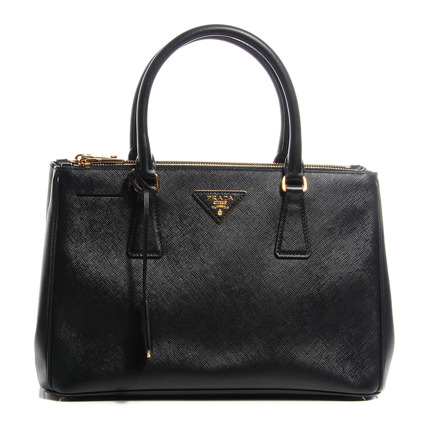 Prada Saffiano Lux Small Double Zip Tote Nero Black 1 of 10