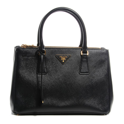 Prada Saffiano Lux Small Double Zip Tote Nero Black 1 of 10