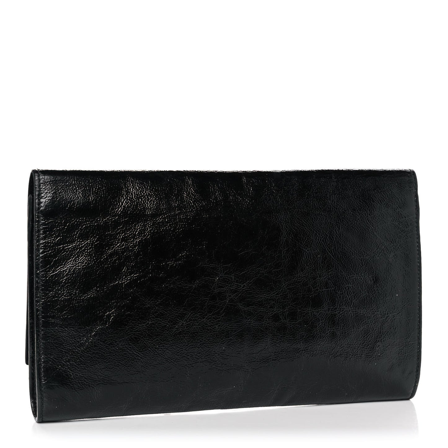 Textured Patent Monogram Large Belle De Jour Clutch Black
