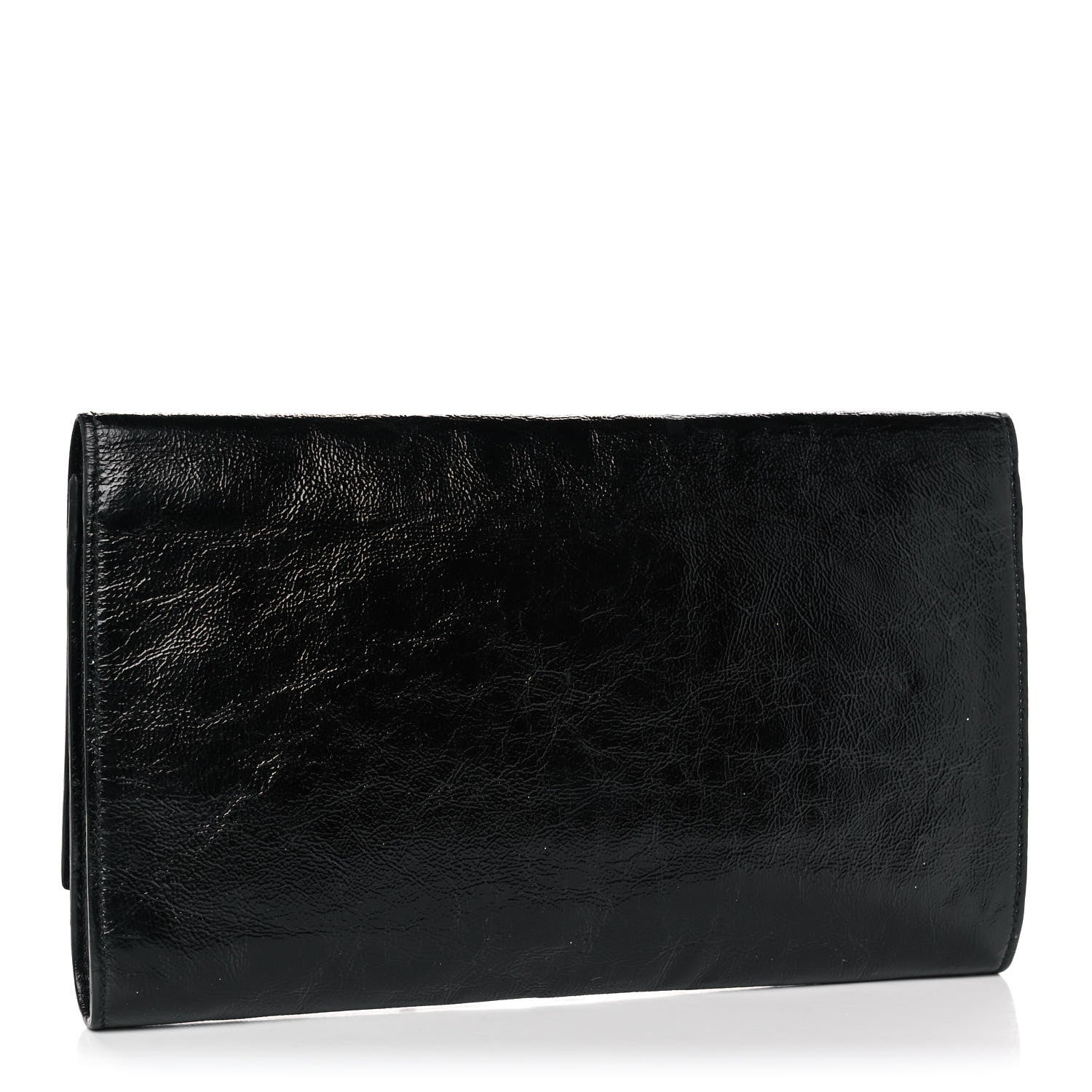 Saint Laurent Textured Patent Monogram Large Belle De Jour Clutch Black 3 of 11
