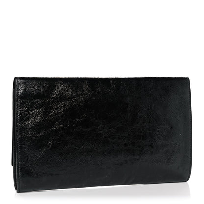 Saint Laurent Textured Patent Monogram Large Belle De Jour Clutch Black 3 of 11