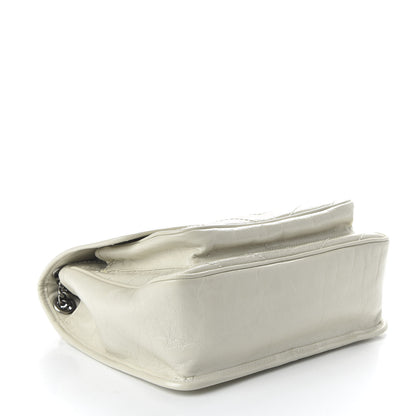 Saint Laurent Crinkled Calfskin Matelasse Monogram Medium Niki Chain Satchel Ivory 4 of 9
