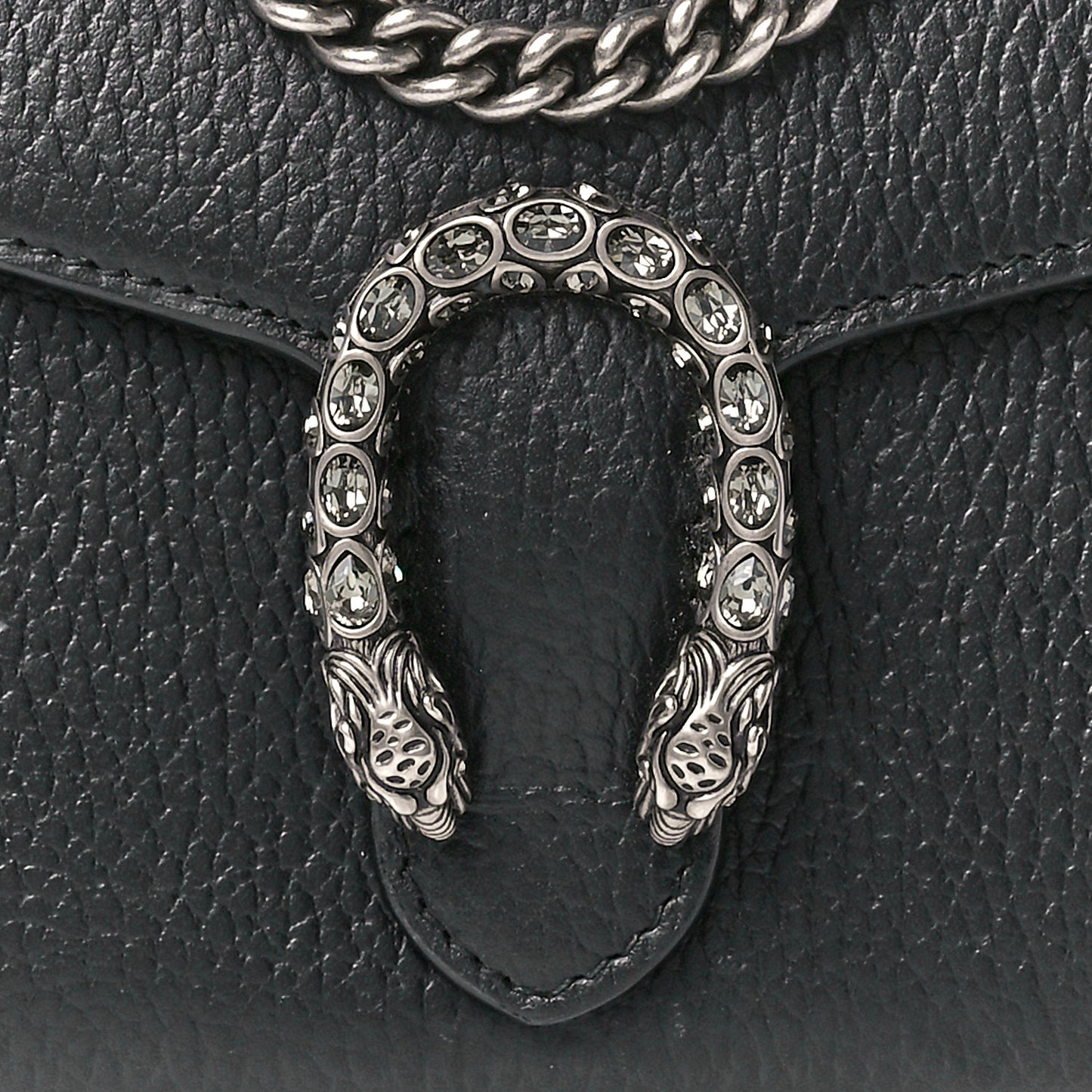 Calfskin Mini Dionysus Chain Wallet Black
