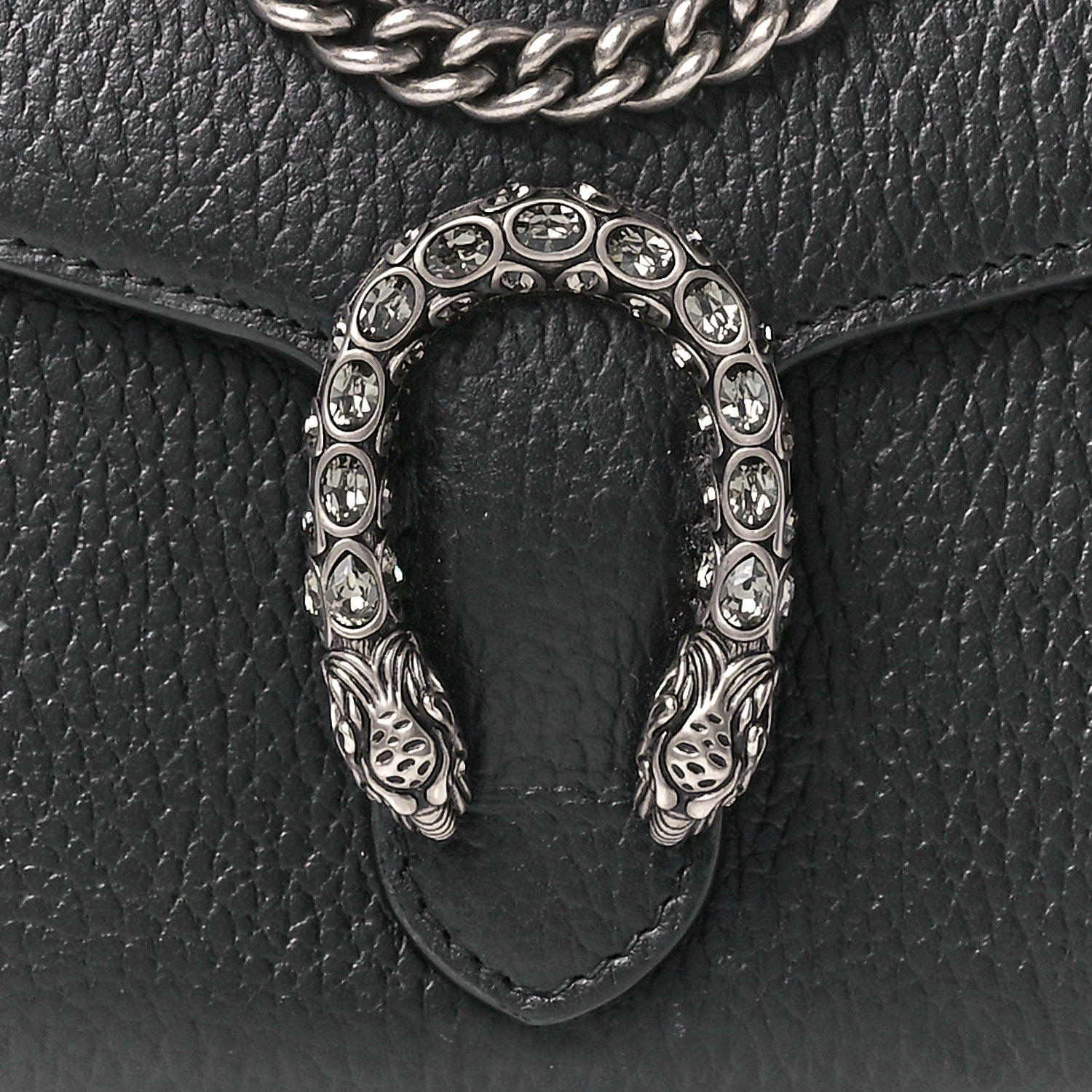 Gucci Calfskin Mini Dionysus Chain Wallet Black 9 of 12