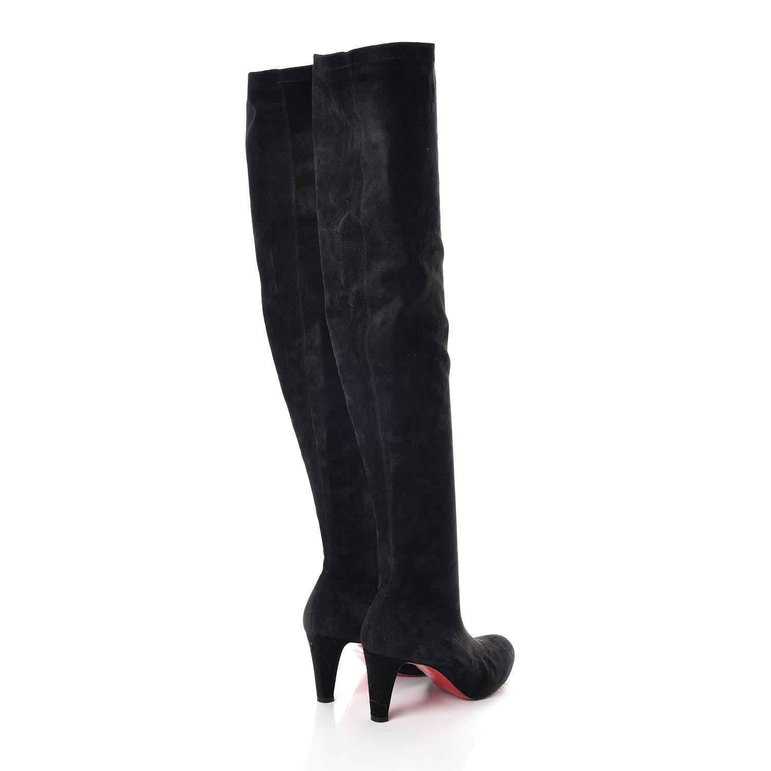 Christian Louboutin Veau Velours Alta Top 70 Over The Knee Boots 39 Black 3 of 15