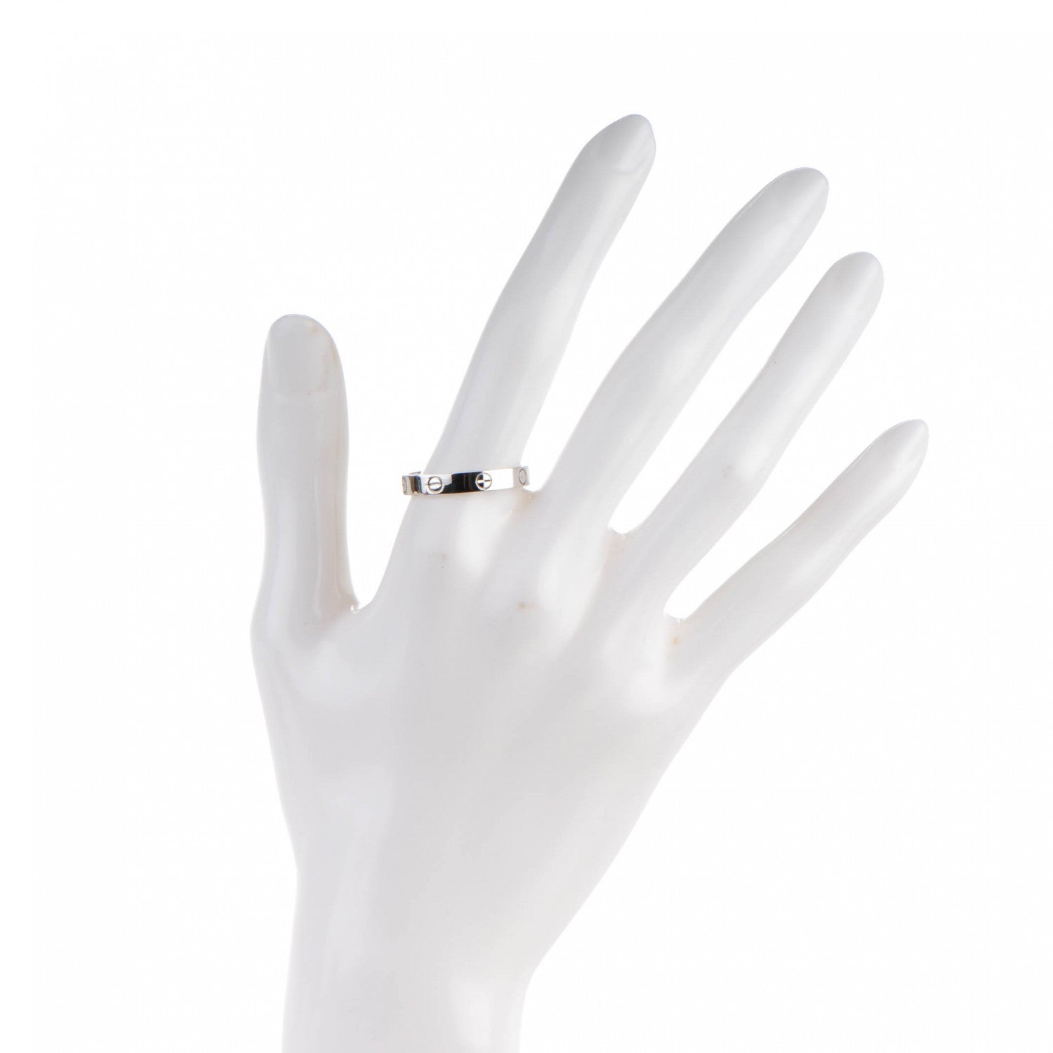 Cartier 18K White Gold 4mm LOVE Wedding Band Ring 64 11 2 of 4